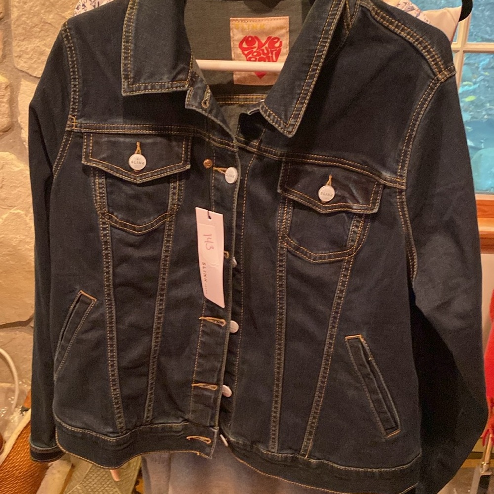 SLINK JEANS Trucker Jacket Button Front size 2 ( 18-20)